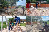 Comunidade do Aninga recebe equipamentos do Parque Infantil "Isadora Tupinambá"