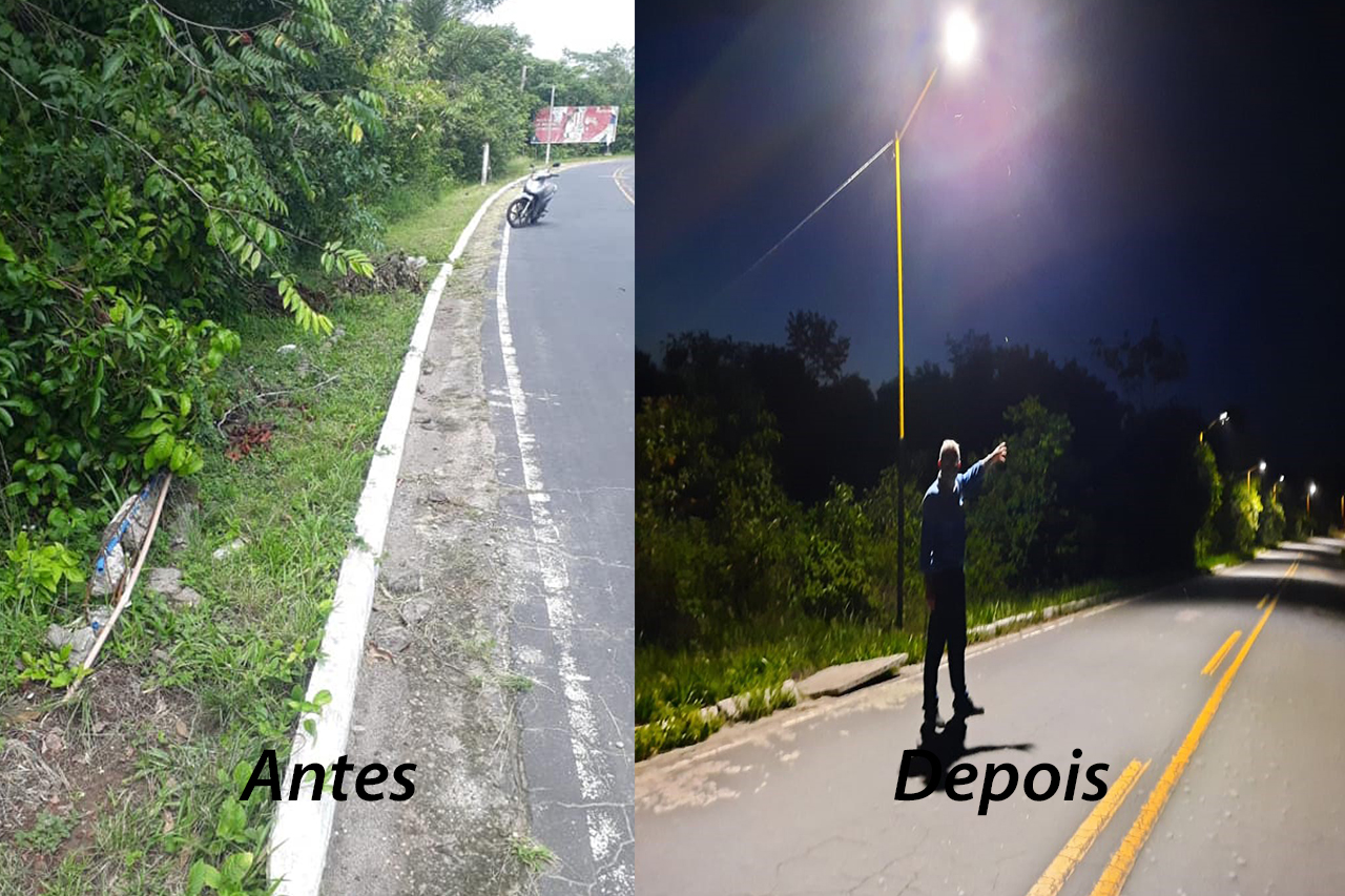 Vereador Fernando Menezes destaca reposição de postes na Estrada Eduardo Braga