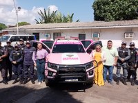 Vereadora Vanessa Gonçalves participa da entrega de viatura para Patrulha Ronda Maria da Penha no Município de Parintins